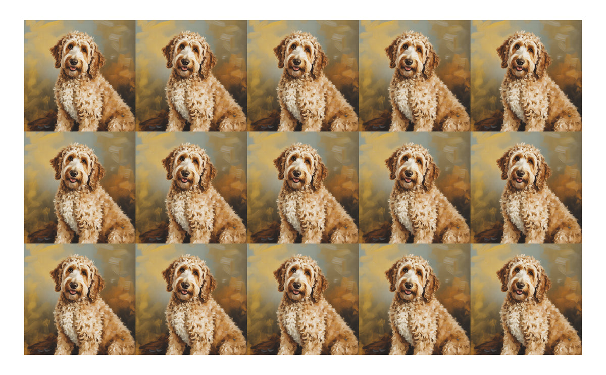 DecoCraft - Scenic Tiles Series - Oil Painting Pets - Golden Doodle