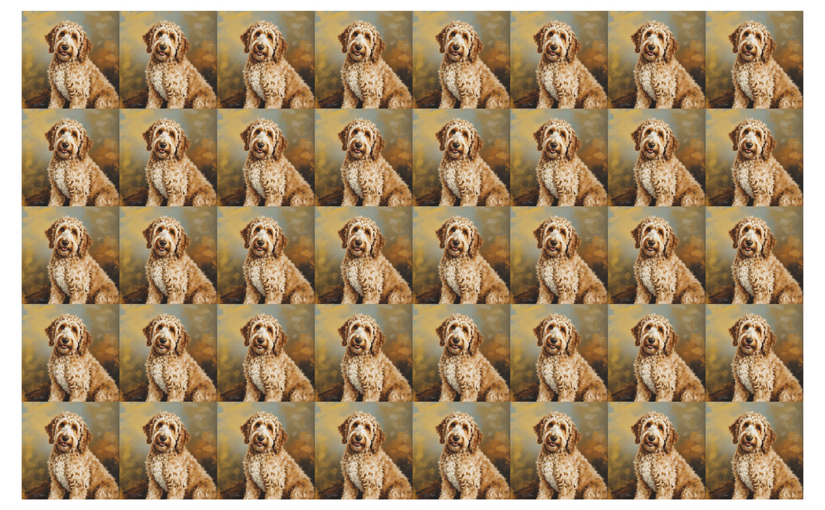 DecoCraft - Scenic Tiles Series - Oil Painting Pets - Golden Doodle