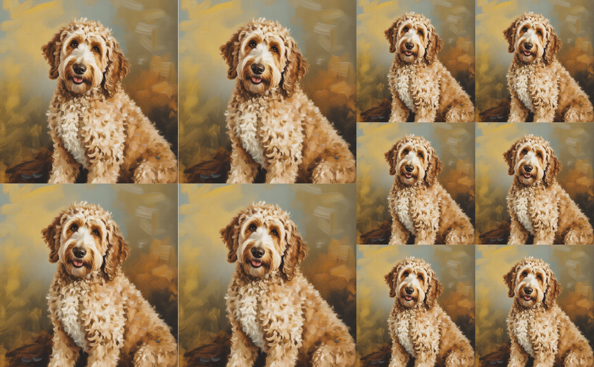 DecoCraft - Scenic Tiles Series - Oil Painting Pets - Golden Doodle