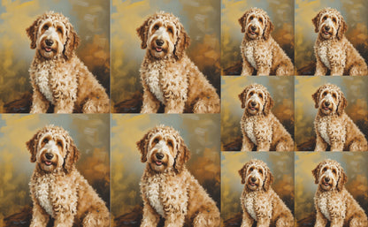 DecoCraft - Scenic Tiles Series - Oil Painting Pets - Golden Doodle