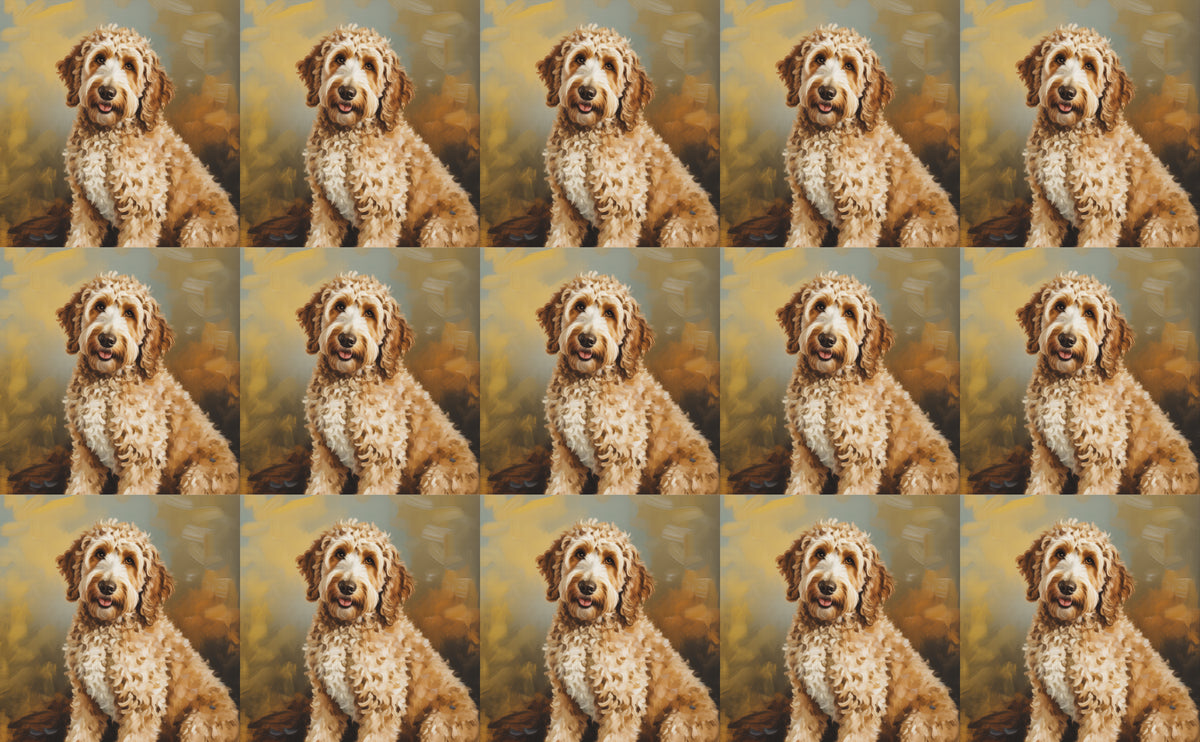 DecoCraft - Scenic Tiles Series - Oil Painting Pets - Golden Doodle