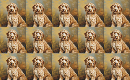 DecoCraft - Scenic Tiles Series - Oil Painting Pets - Golden Doodle