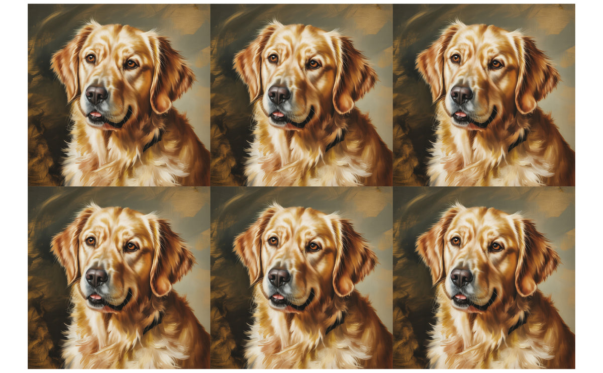 DecoCraft - Scenic Tiles Series - Oil Painting Pets - Golden Retriever