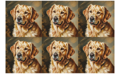 DecoCraft - Scenic Tiles Series - Oil Painting Pets - Golden Retriever
