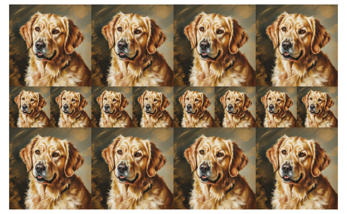 DecoCraft - Scenic Tiles Series - Oil Painting Pets - Golden Retriever