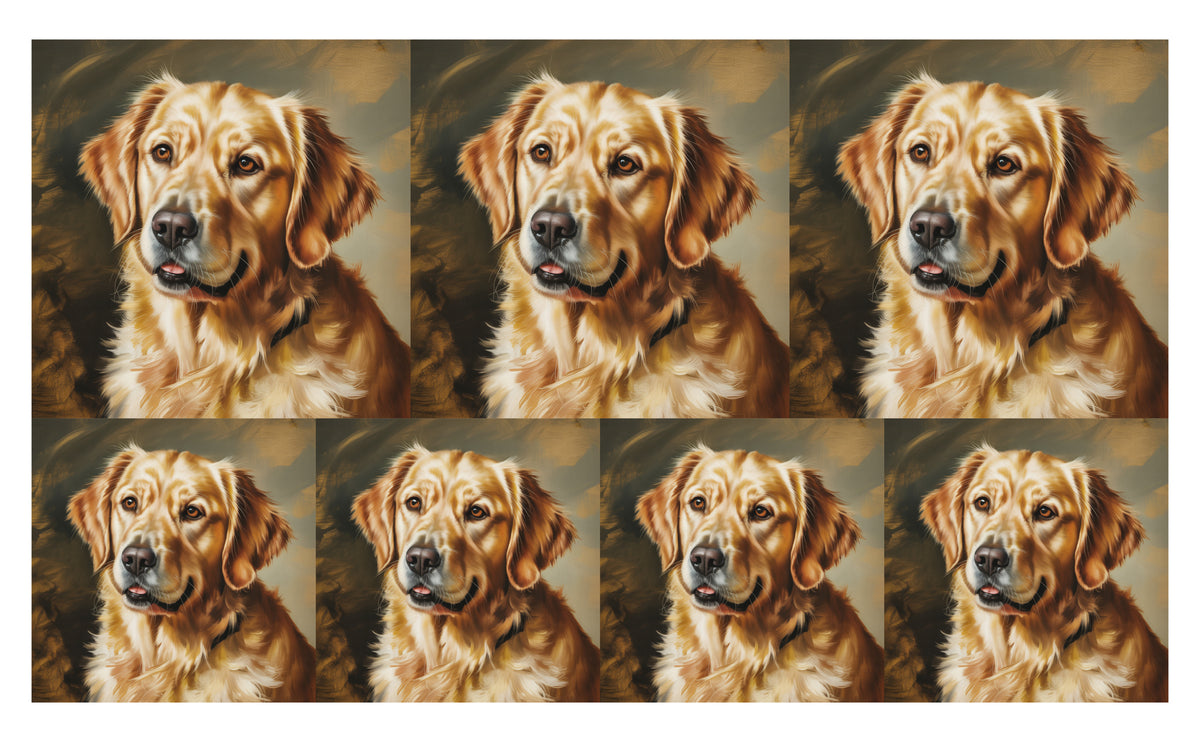 DecoCraft - Scenic Tiles Series - Oil Painting Pets - Golden Retriever