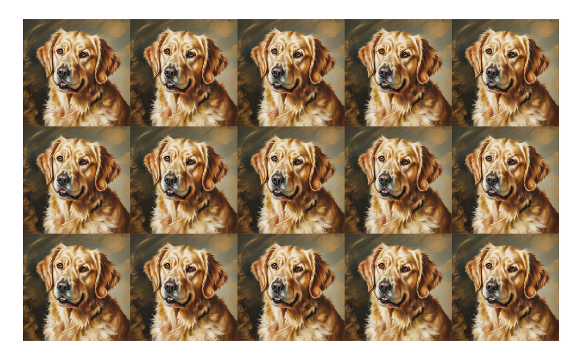 DecoCraft - Scenic Tiles Series - Oil Painting Pets - Golden Retriever
