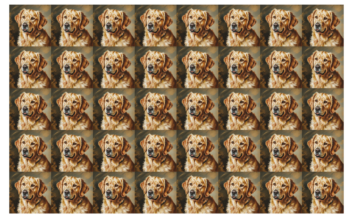 DecoCraft - Scenic Tiles Series - Oil Painting Pets - Golden Retriever