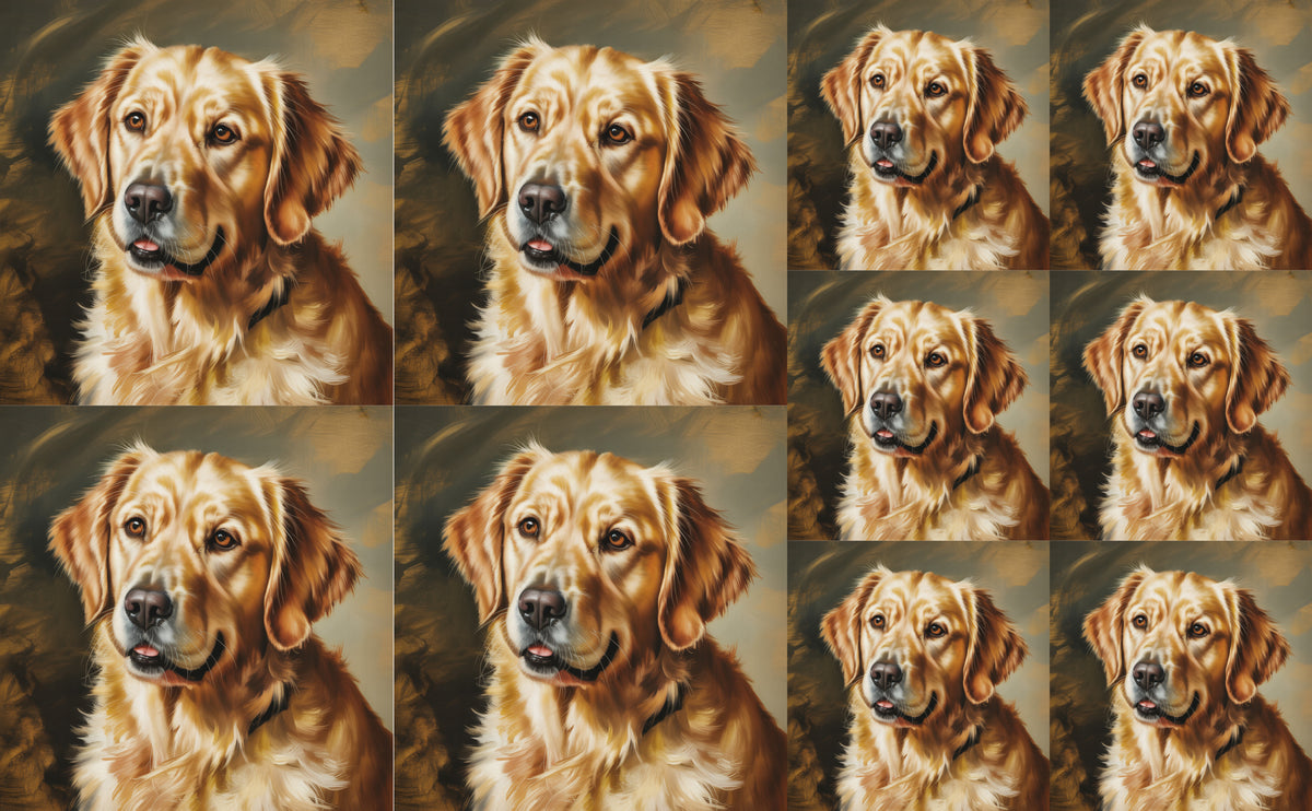 DecoCraft - Scenic Tiles Series - Oil Painting Pets - Golden Retriever