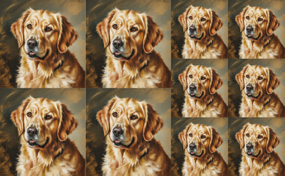 DecoCraft - Scenic Tiles Series - Oil Painting Pets - Golden Retriever