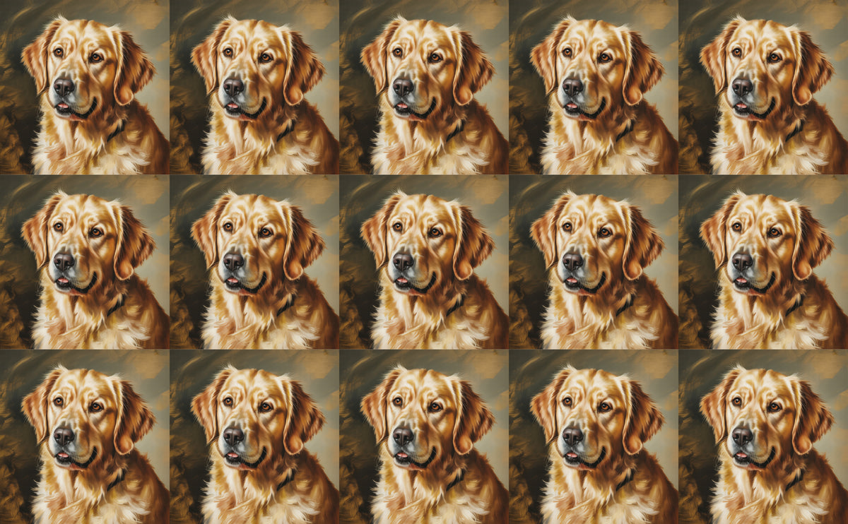 DecoCraft - Scenic Tiles Series - Oil Painting Pets - Golden Retriever