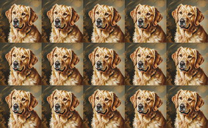 DecoCraft - Scenic Tiles Series - Oil Painting Pets - Golden Retriever