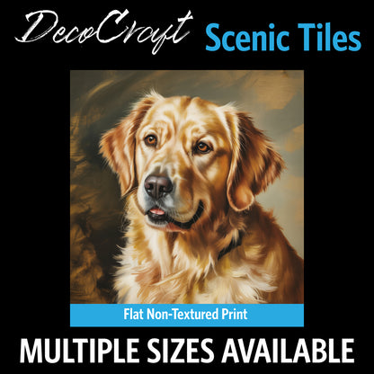 DecoCraft - Scenic Tiles Series - Oil Painting Pets - Golden Retriever