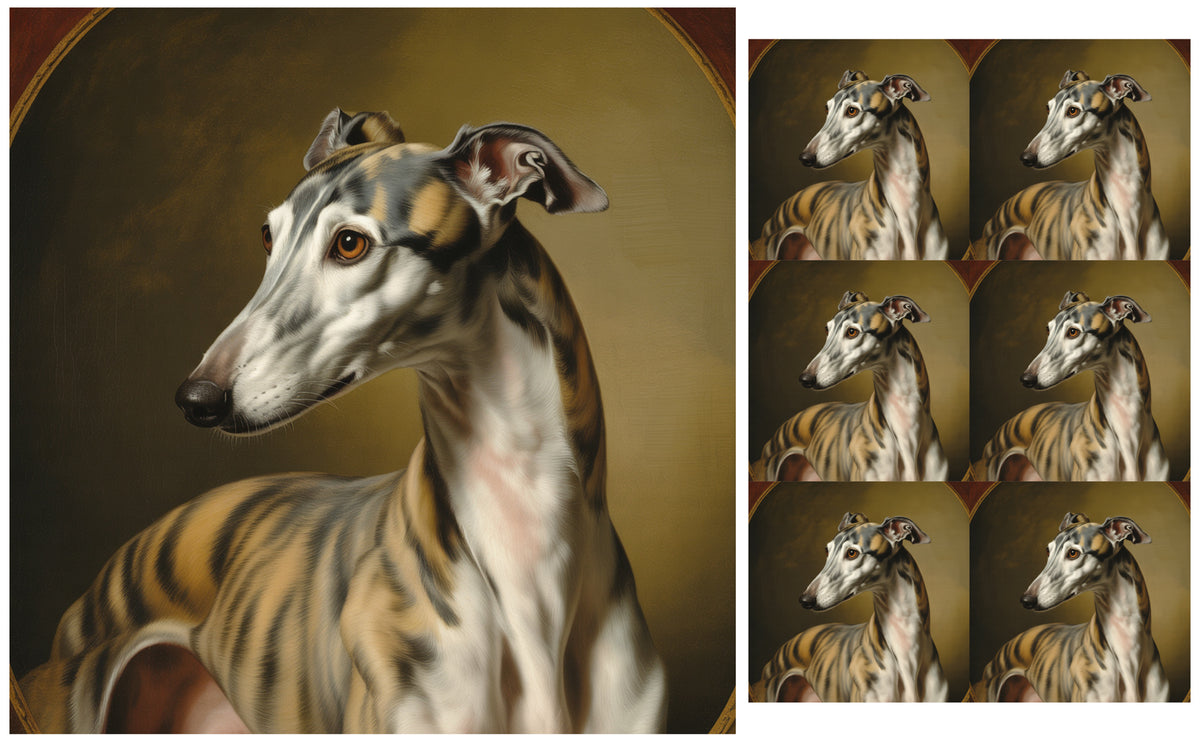DecoCraft - Scenic Tiles Series - Oil Painting Pets - Greyhound
