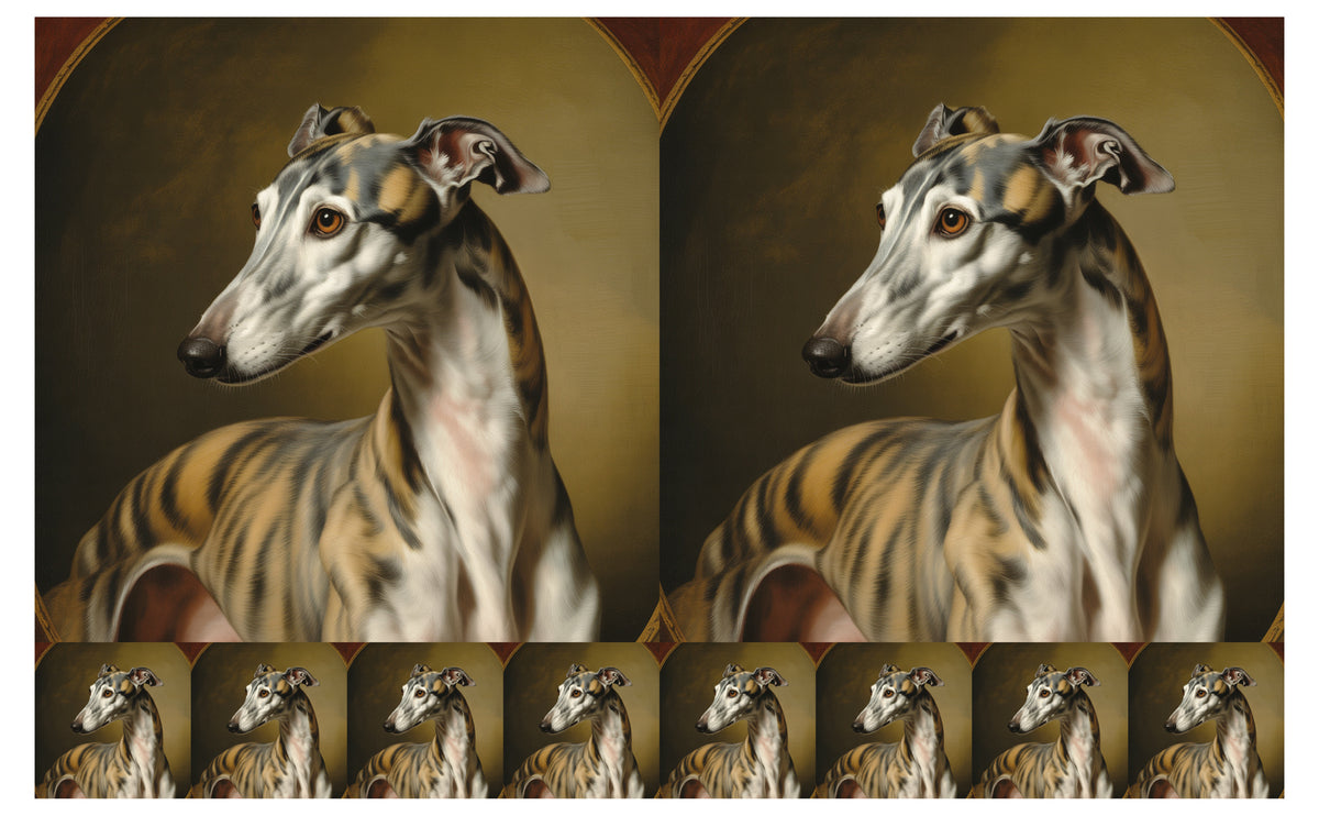 DecoCraft - Scenic Tiles Series - Oil Painting Pets - Greyhound