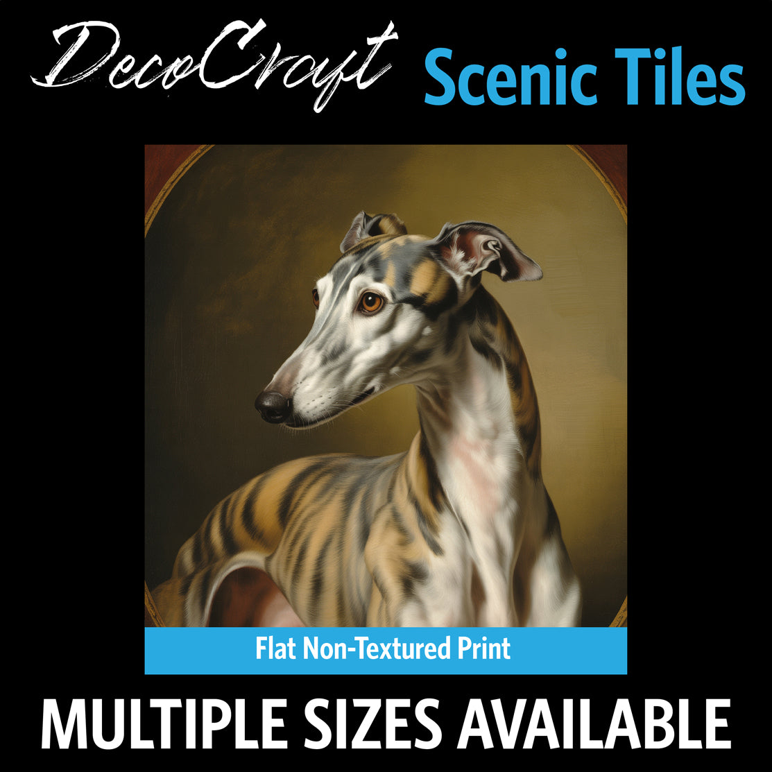 DecoCraft - Scenic Tiles Series - Oil Painting Pets - Greyhound
