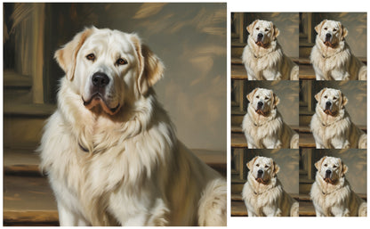 DecoCraft - Scenic Tiles Series - Oil Painting Pets - Great Pyrenees