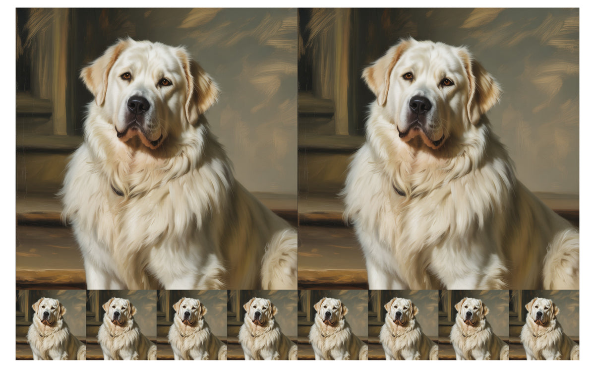 DecoCraft - Scenic Tiles Series - Oil Painting Pets - Great Pyrenees