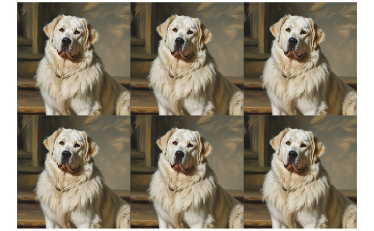 DecoCraft - Scenic Tiles Series - Oil Painting Pets - Great Pyrenees