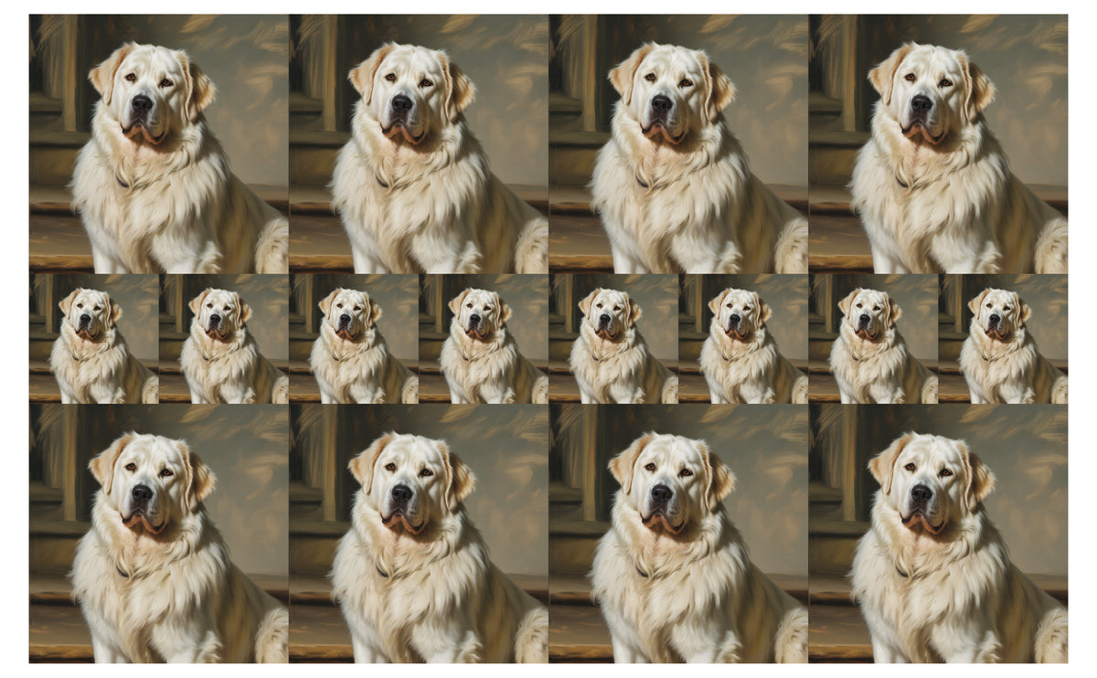 DecoCraft - Scenic Tiles Series - Oil Painting Pets - Great Pyrenees