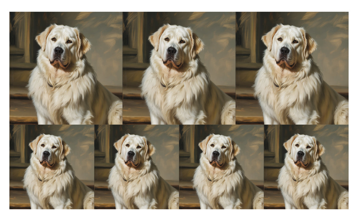 DecoCraft - Scenic Tiles Series - Oil Painting Pets - Great Pyrenees