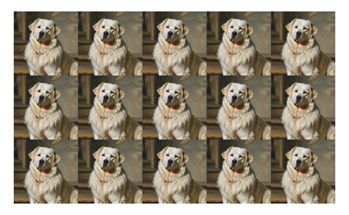 DecoCraft - Scenic Tiles Series - Oil Painting Pets - Great Pyrenees
