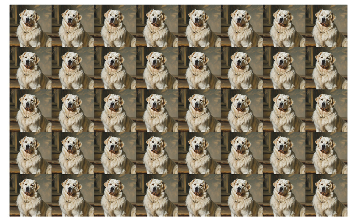 DecoCraft - Scenic Tiles Series - Oil Painting Pets - Great Pyrenees