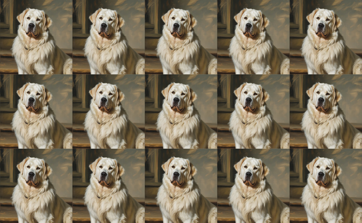 DecoCraft - Scenic Tiles Series - Oil Painting Pets - Great Pyrenees
