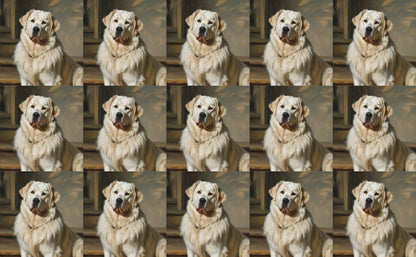 DecoCraft - Scenic Tiles Series - Oil Painting Pets - Great Pyrenees