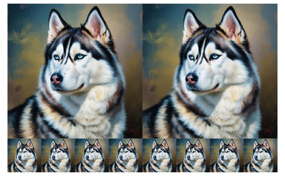 DecoCraft - Scenic Tiles Series - Oil Painting Pets - Husky
