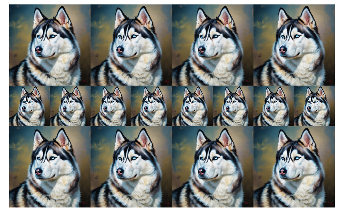 DecoCraft - Scenic Tiles Series - Oil Painting Pets - Husky