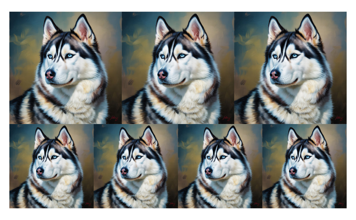 DecoCraft - Scenic Tiles Series - Oil Painting Pets - Husky