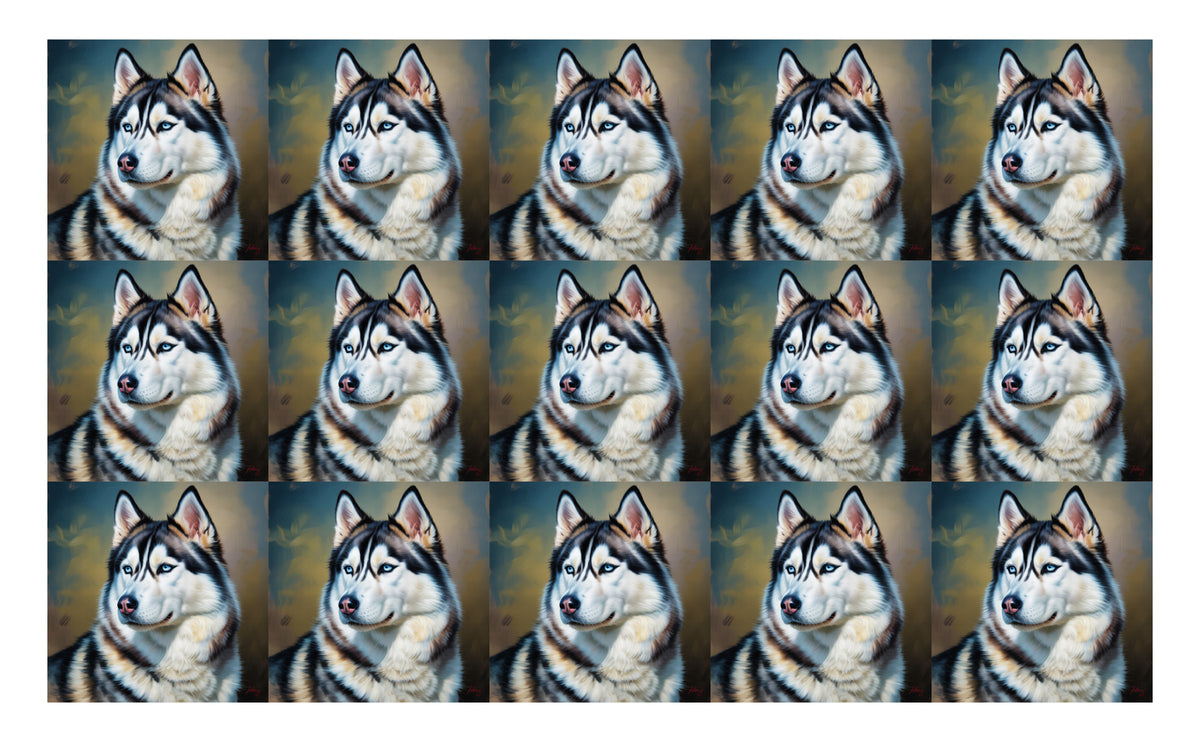 DecoCraft - Scenic Tiles Series - Oil Painting Pets - Husky