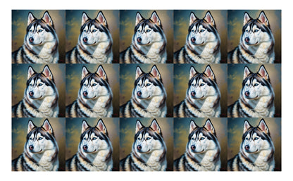 DecoCraft - Scenic Tiles Series - Oil Painting Pets - Husky