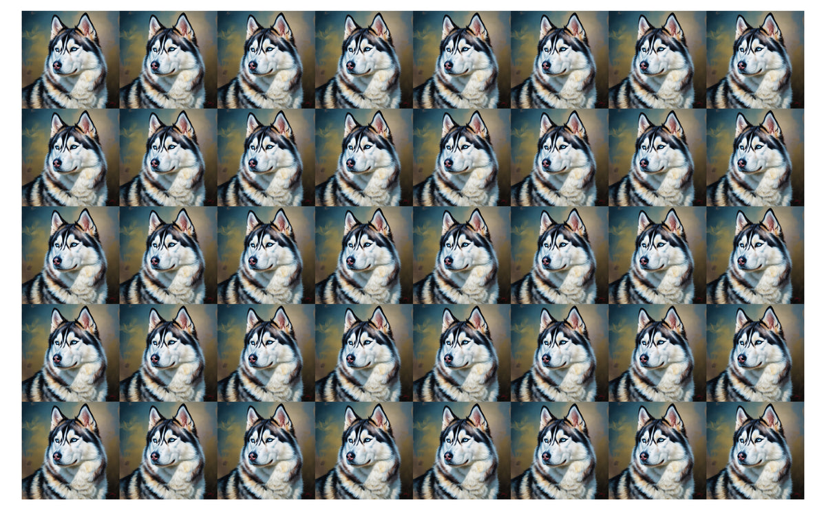 DecoCraft - Scenic Tiles Series - Oil Painting Pets - Husky