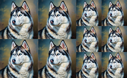 DecoCraft - Scenic Tiles Series - Oil Painting Pets - Husky
