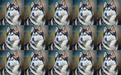 DecoCraft - Scenic Tiles Series - Oil Painting Pets - Husky