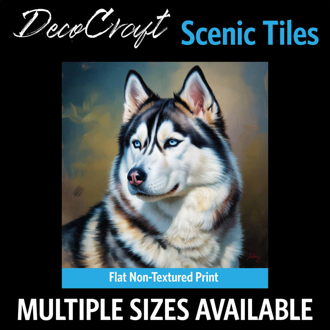 DecoCraft - Scenic Tiles Series - Oil Painting Pets - Husky