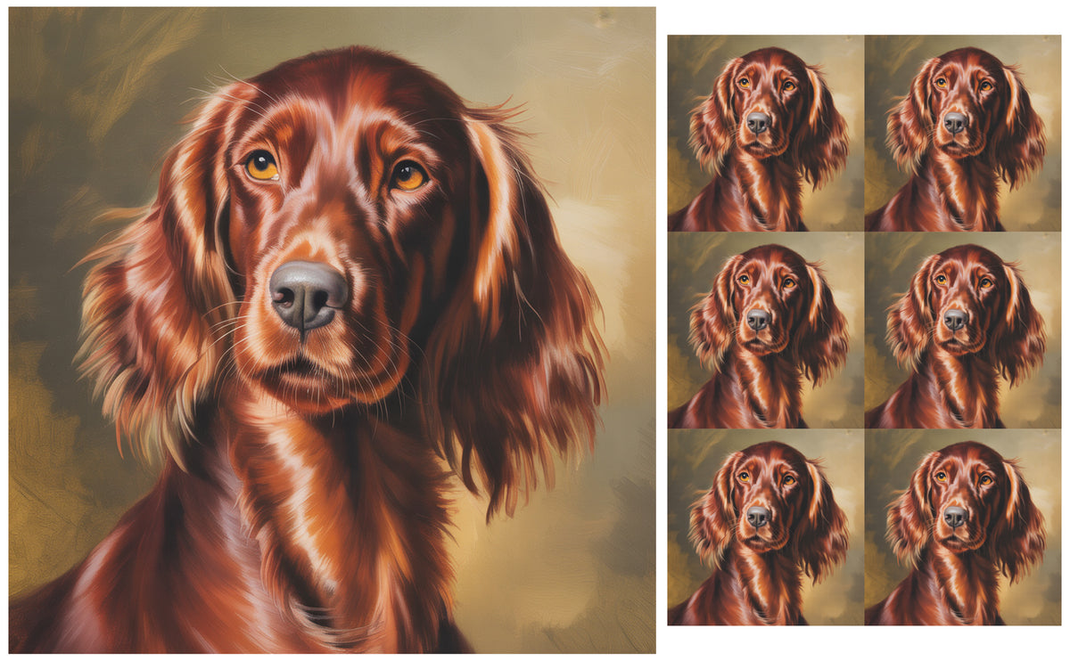 DecoCraft - Scenic Tiles Series - Oil Painting Pets - Irish Setter