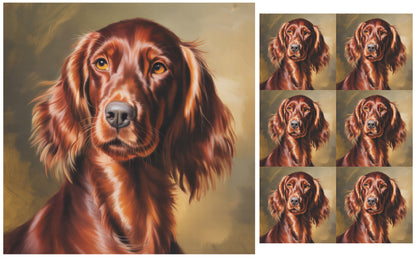 DecoCraft - Scenic Tiles Series - Oil Painting Pets - Irish Setter