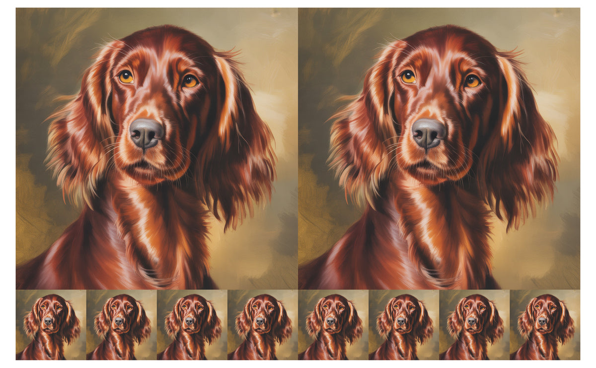 DecoCraft - Scenic Tiles Series - Oil Painting Pets - Irish Setter