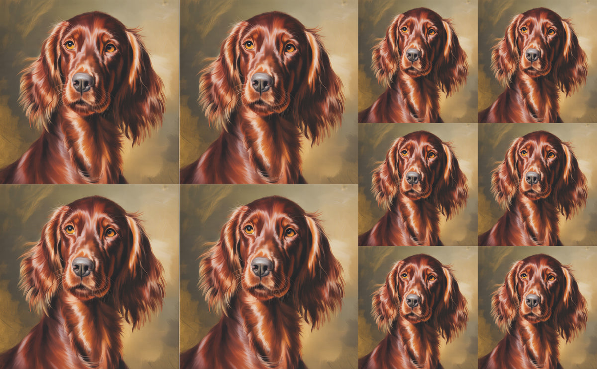 DecoCraft - Scenic Tiles Series - Oil Painting Pets - Irish Setter