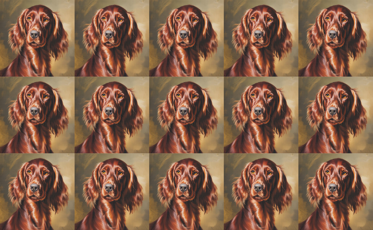 DecoCraft - Scenic Tiles Series - Oil Painting Pets - Irish Setter
