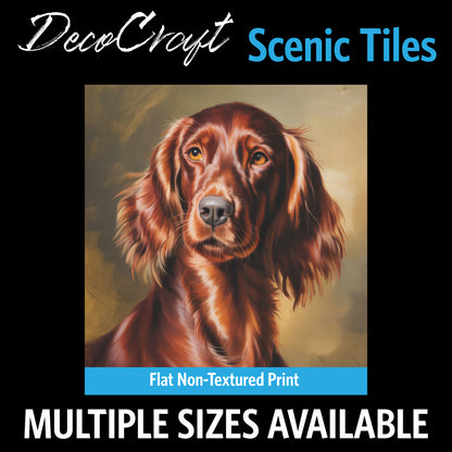 DecoCraft - Scenic Tiles Series - Oil Painting Pets - Irish Setter