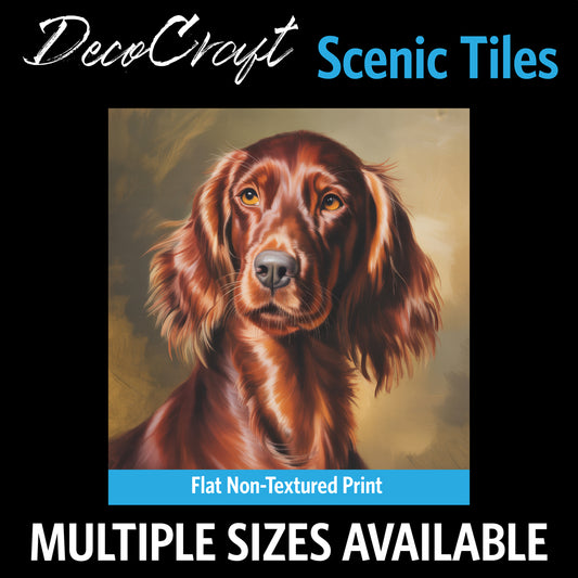 DecoCraft - Scenic Tiles Series - Oil Painting Pets - Irish Setter
