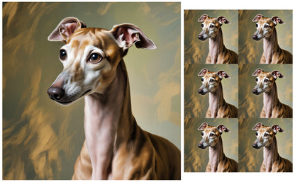 DecoCraft - Scenic Tiles Series - Oil Painting Pets - Italian Greyhound