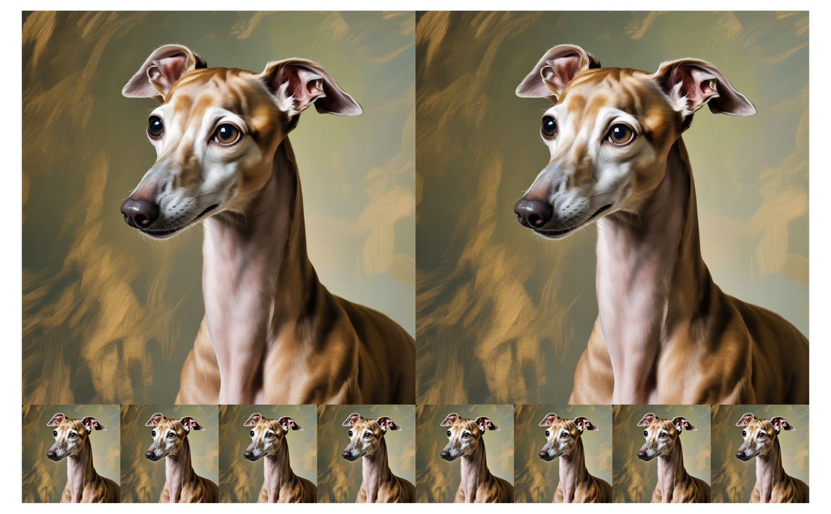 DecoCraft - Scenic Tiles Series - Oil Painting Pets - Italian Greyhound