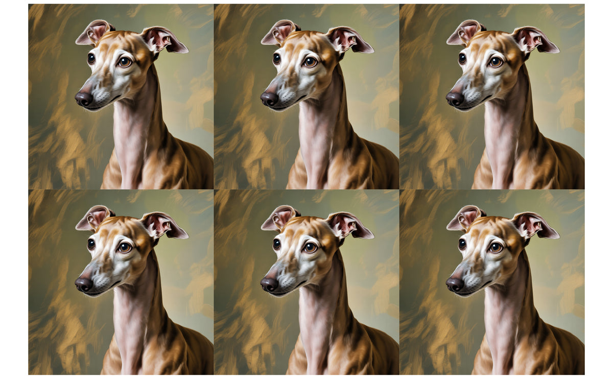 DecoCraft - Scenic Tiles Series - Oil Painting Pets - Italian Greyhound