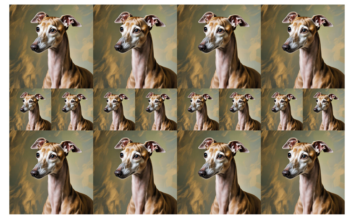 DecoCraft - Scenic Tiles Series - Oil Painting Pets - Italian Greyhound