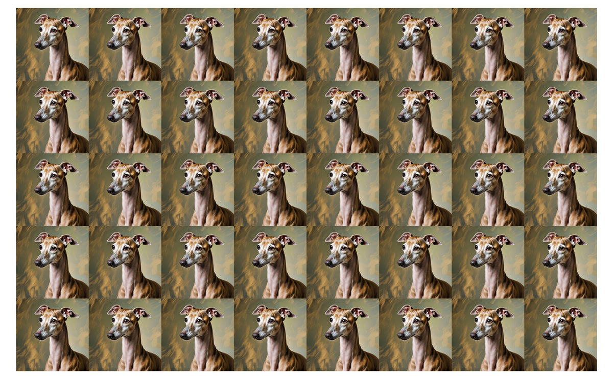 DecoCraft - Scenic Tiles Series - Oil Painting Pets - Italian Greyhound